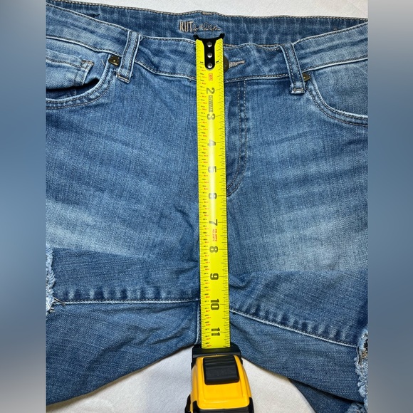 Kut Kloth Women Catherine Boyfriend Mid Rise Stretch Denim Bermuda Short Size 10 - Picture 4 of 9